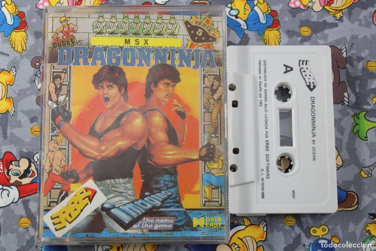 Videojuegos y consolas: MSX CINTA DOBLE ERBE DRAGONNINJA DRAGON NINJA EN ESPA&Ntilde;OL - Foto 1