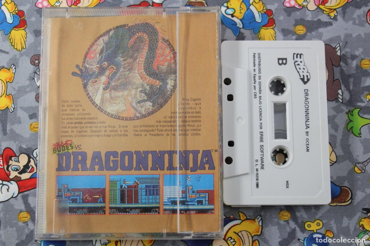 Videojuegos y consolas: MSX CINTA DOBLE ERBE DRAGONNINJA DRAGON NINJA EN ESPA&Ntilde;OL - Foto 2