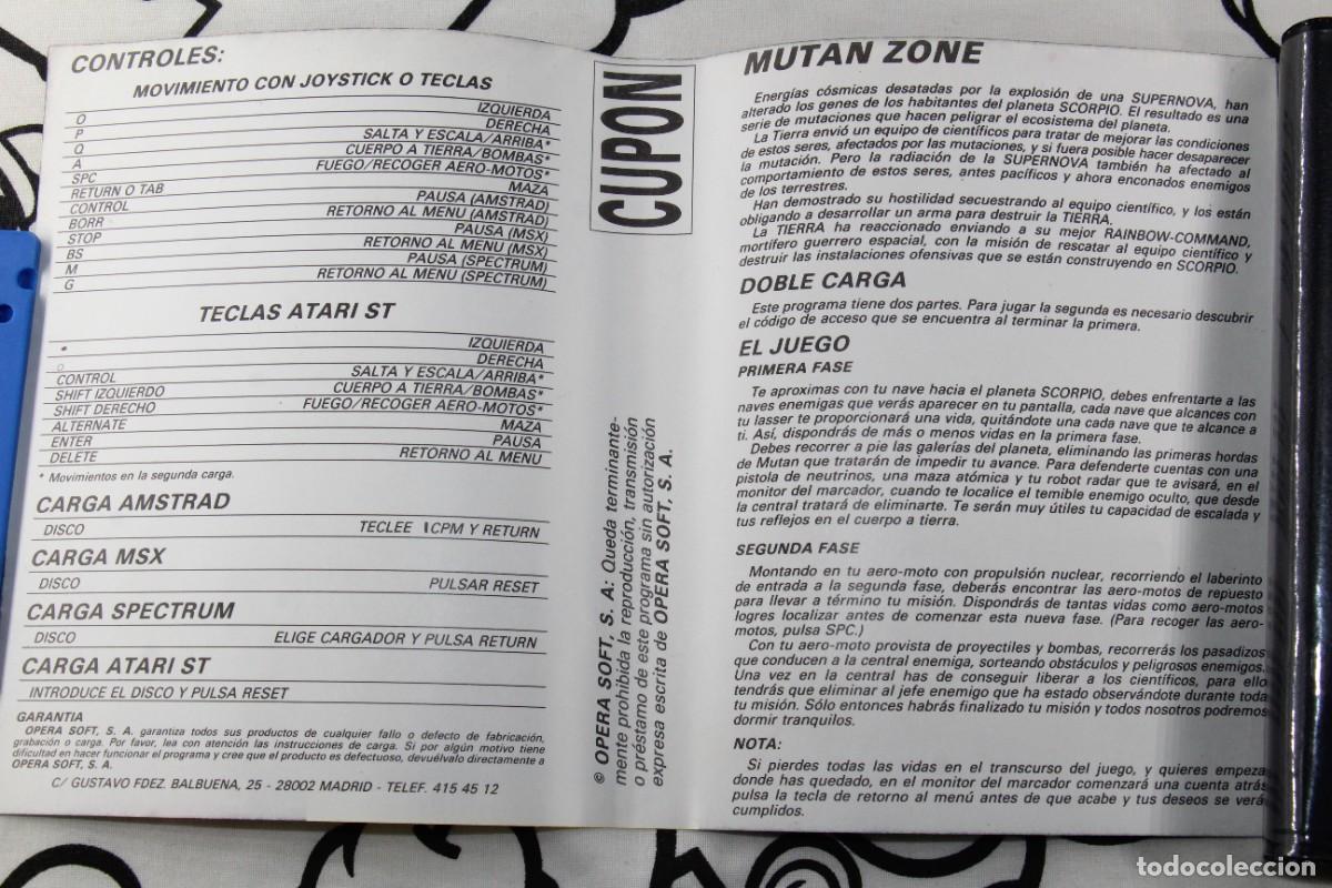 Videojuegos y consolas: MSX 64K DISQUETTE DISQUETE DISK MUTANT ZONE OPERA SOFT - Foto 4