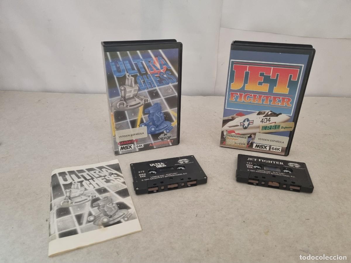 Videojuegos y Consolas: Lote de 2 juegos para MSX Jet Fighter y Ultra Chess