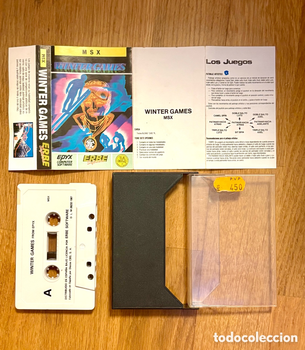 Videojuegos y Consolas: Juego CINTA MSX Winter Games (ERBE, 1987) - Completo CIB. Etiqueta original de precio