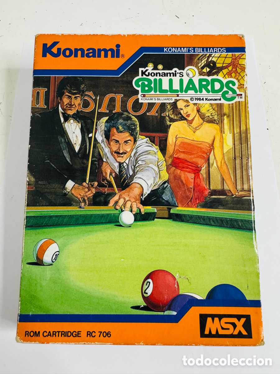 Videojuegos y Consolas: Konami's Billiards para el sistema MSX, lanzado en 1984 Con Manual