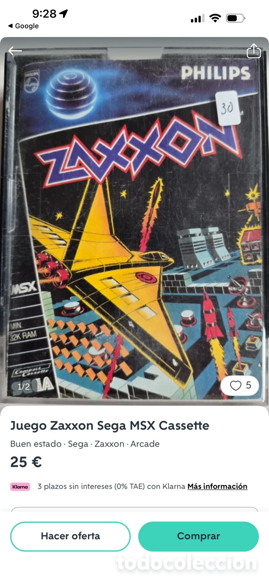 Videojuegos y consolas: Zaxxon Sega MSX Cassette Computer - Foto 9