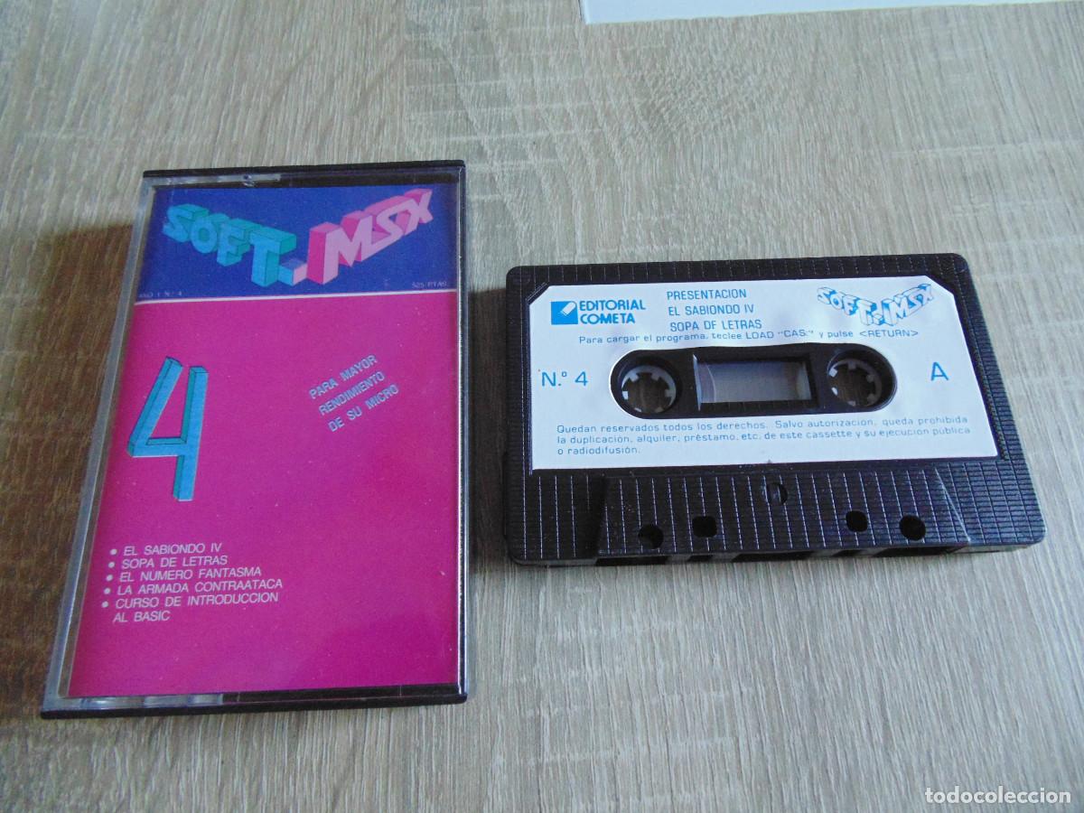 Videojuegos y consolas: Cinta Revista MSX. Soft MSX n&ordm; 4. Editorial Cometa