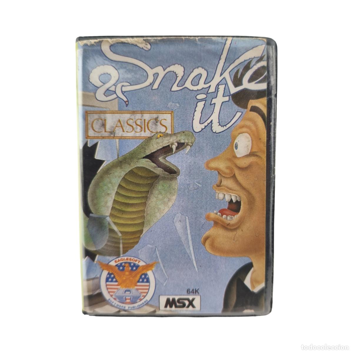 Videojuegos y consolas: Videojuego MSX Snake It - Aackosoft / Eaglesoft / Bytebusters (1986) - Cinta y Caja Original