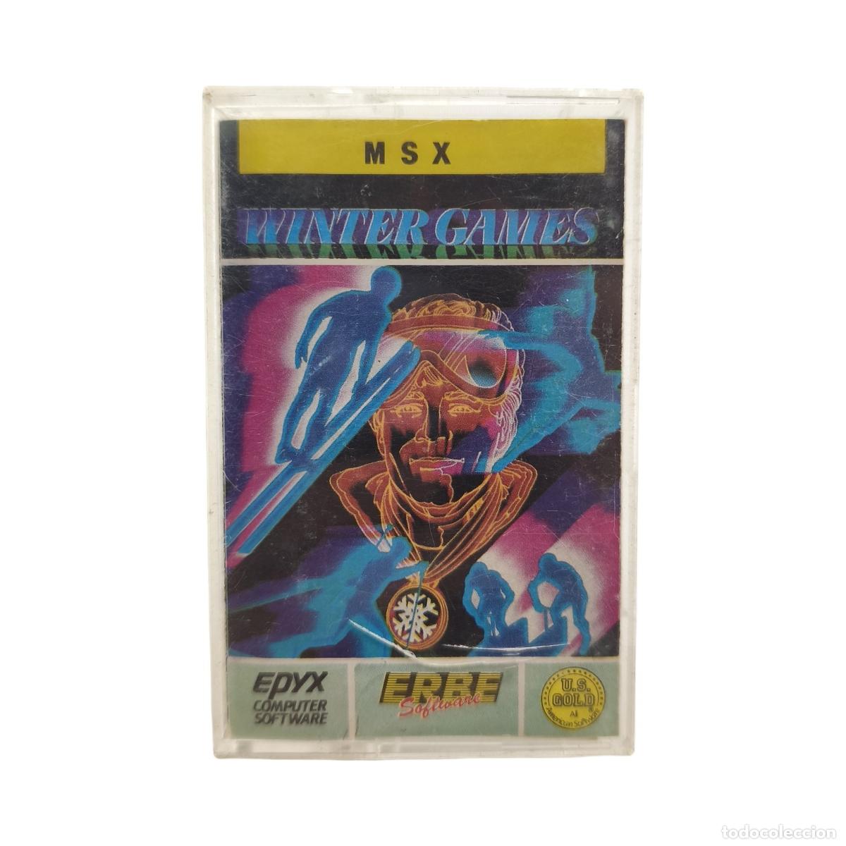Videojuegos y consolas: Videojuego MSX Winter Games - Epyx / U.S. Gold / Erbe Software (1987) - Cinta y Car&aacute;tula Desplegable