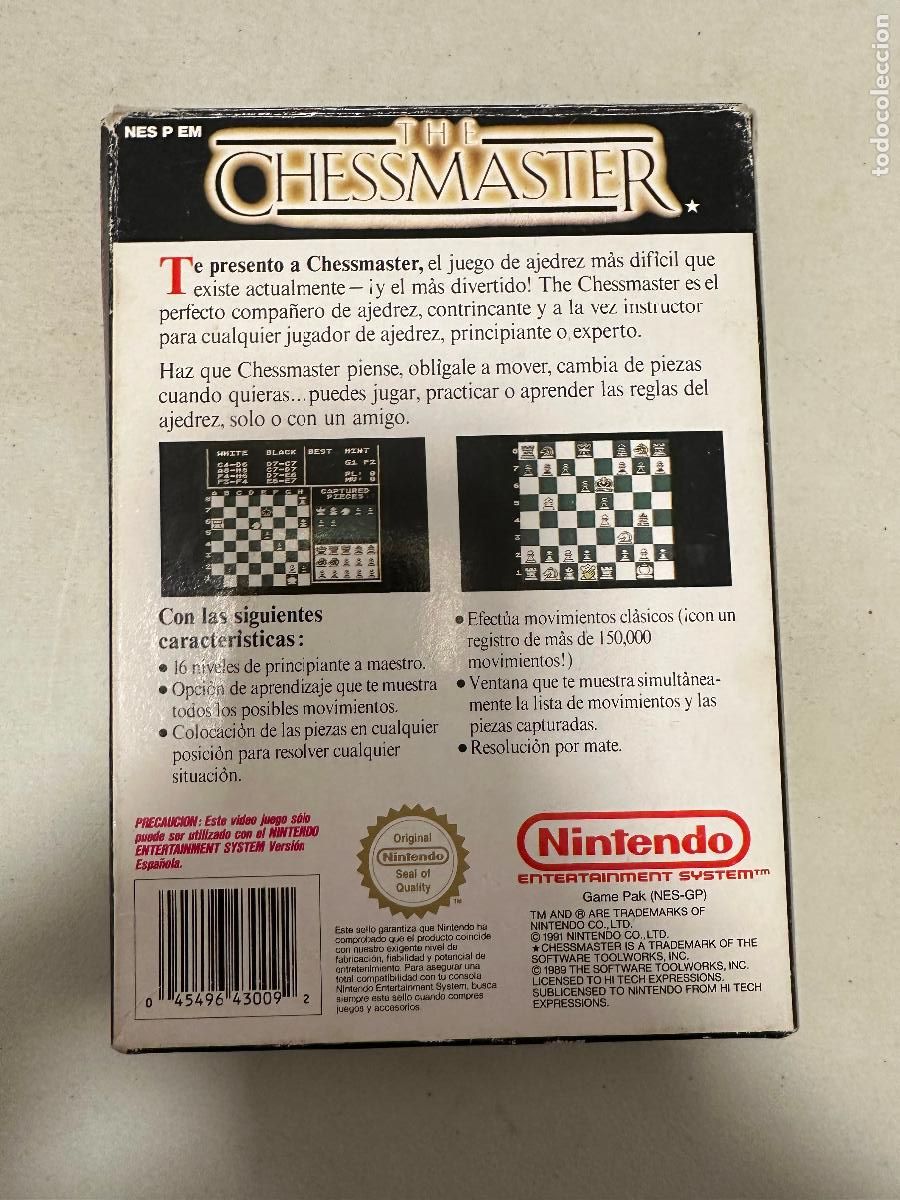 Videojuegos y consolas: NINTENDO NES JUEGO THE CHESSMASTER PAL ESP Completo - Foto 3