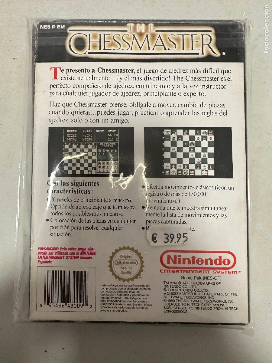 Videojuegos y consolas: NINTENDO NES JUEGO THE CHESSMASTER PAL ESP Completo - Foto 7