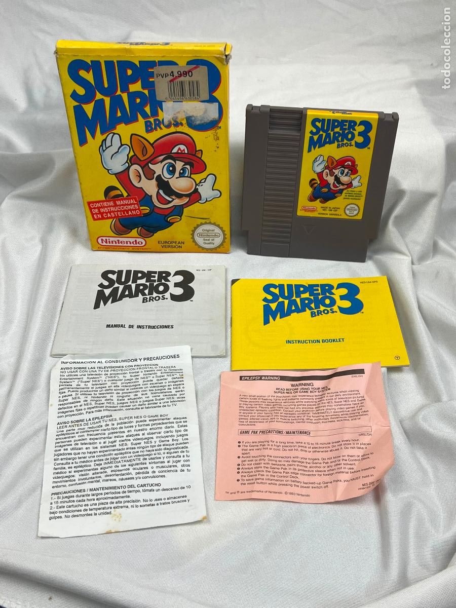 Videojuegos y consolas: SUPER MARIO 3 EN CAJA PARA NINTENDO NES - Foto 1