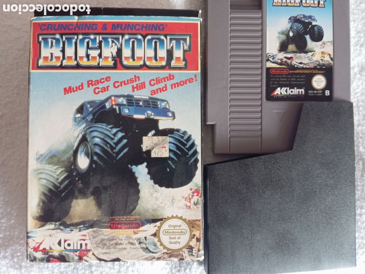 Videojuegos y Consolas: Bigfoot NES Completo con Caja Original Nintendo PAL B Retro Vintage
