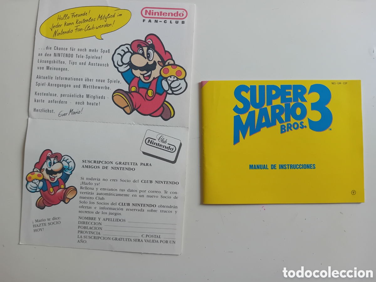 Videojuegos y Consolas: Super Mario Bros 3 Brothers Manual Instrucciones Nintendo NES Libro Usuario Versi&oacute;n Espa&ntilde;ola + club