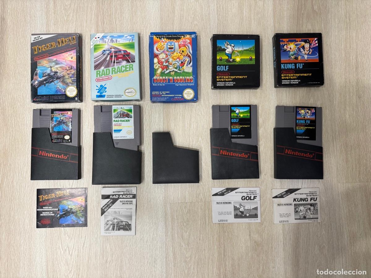 Videojuegos y consolas: LOTE DE 5 JUEGOS NINTENDO NES PAL - GHOSTS N GOBLINS, KUNG FU, TIGER HELI, GOLF RAD RACER