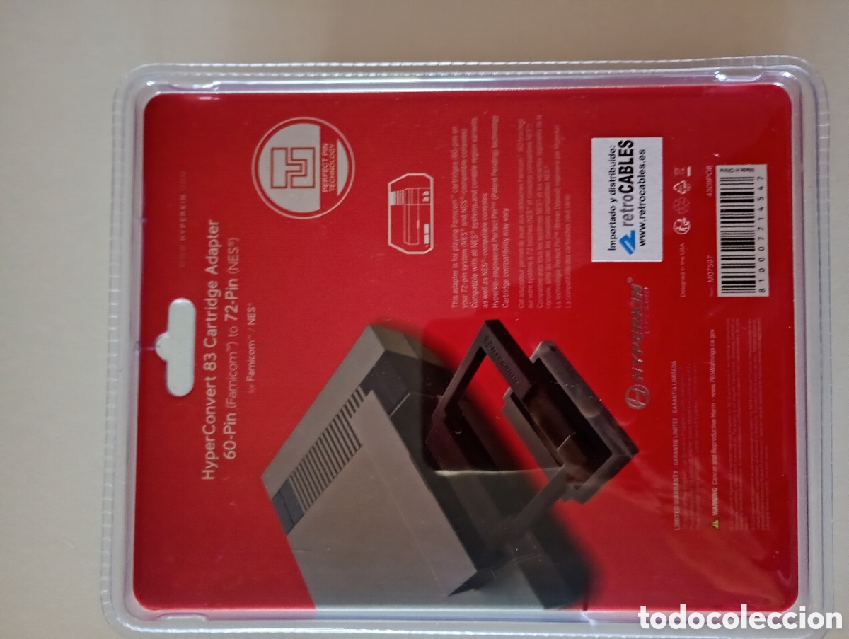 Videojuegos y consolas: adaptador de cartuchos hyperconvert de 60 pines famicom a 72 pines NES