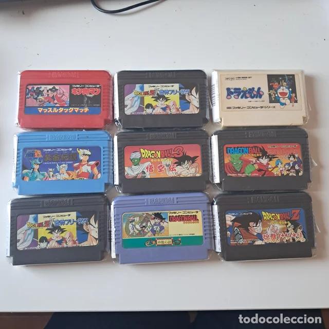 Video Games and Consoles: LOTE DE 9 juegos Famicom Jap&oacute;n Dragon Ball Doraemon Musculman Caballeros del Zod&iacute;aco