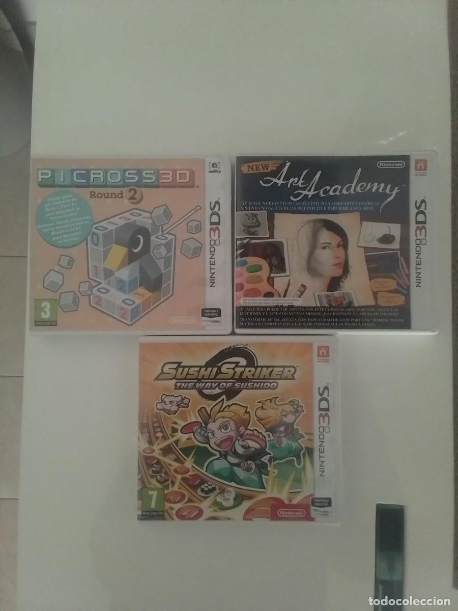 Videojuegos y Consolas: Lote 3 videojuegos juego Nintendo 3DS - PAL Espa&ntilde;a- new art academy sushi striker picross 2