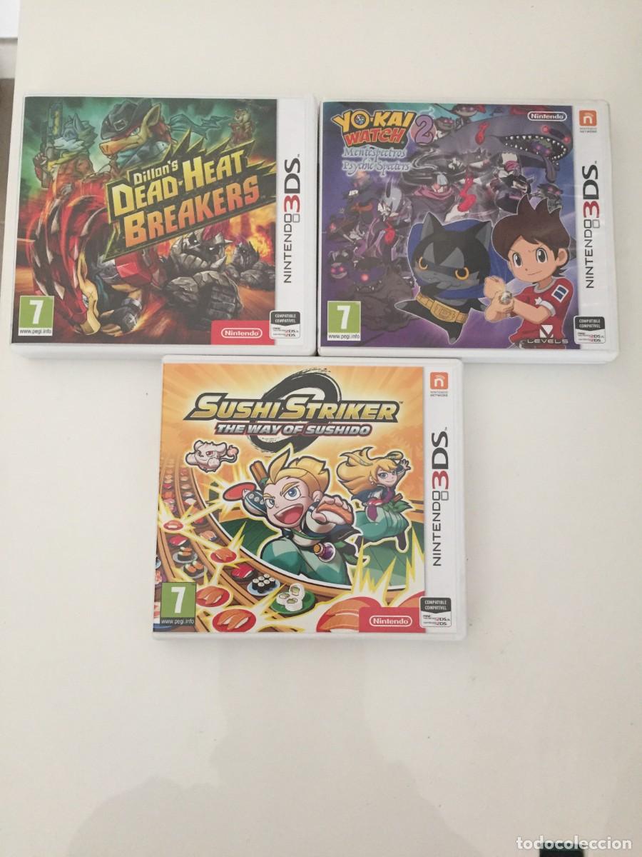 Videojuegos y consolas: Lote 3 juegos Nintendo 3DS Dillon Dead Breakers, Yo-kai watch mentespectros Sushi Striker yokai