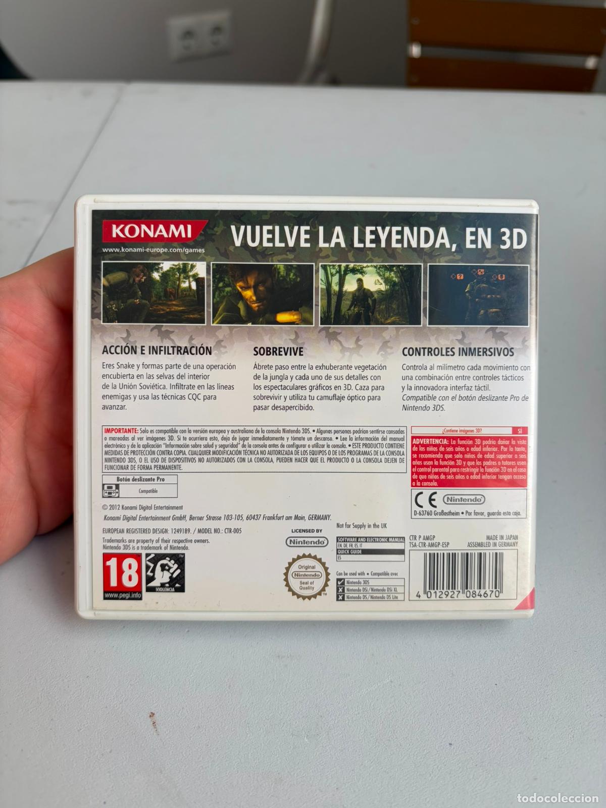 Videojuegos y consolas: Metal gear solid snake eater 3d - Nintendo 3ds - PAL - Foto 4