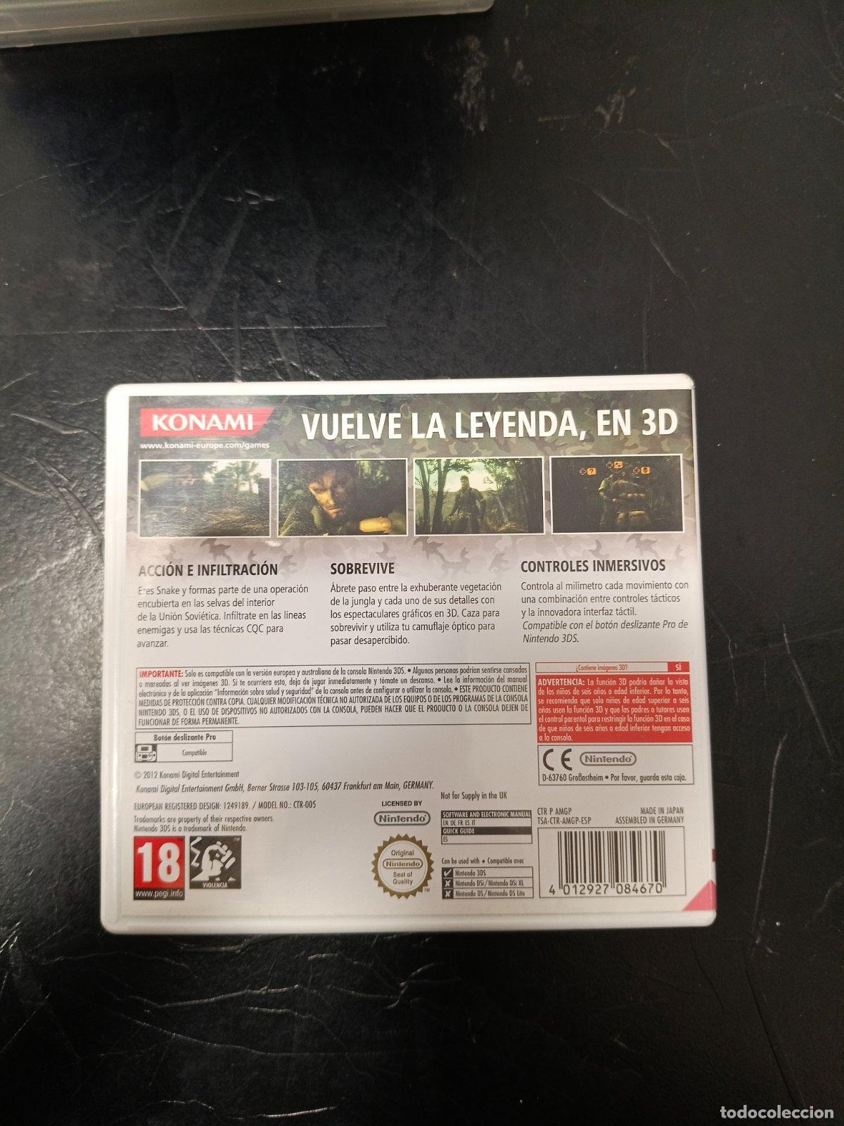 Videojuegos y consolas: Metal Gear Solid: Snake Eater 3D | Nintendo 3DS | PAL ESP | Con caja - Foto 2