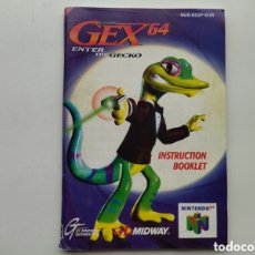 Videojuegos y Consolas: MANUAL GEX ENTER THE GECKO NINTENDO 64. Lote 379126519