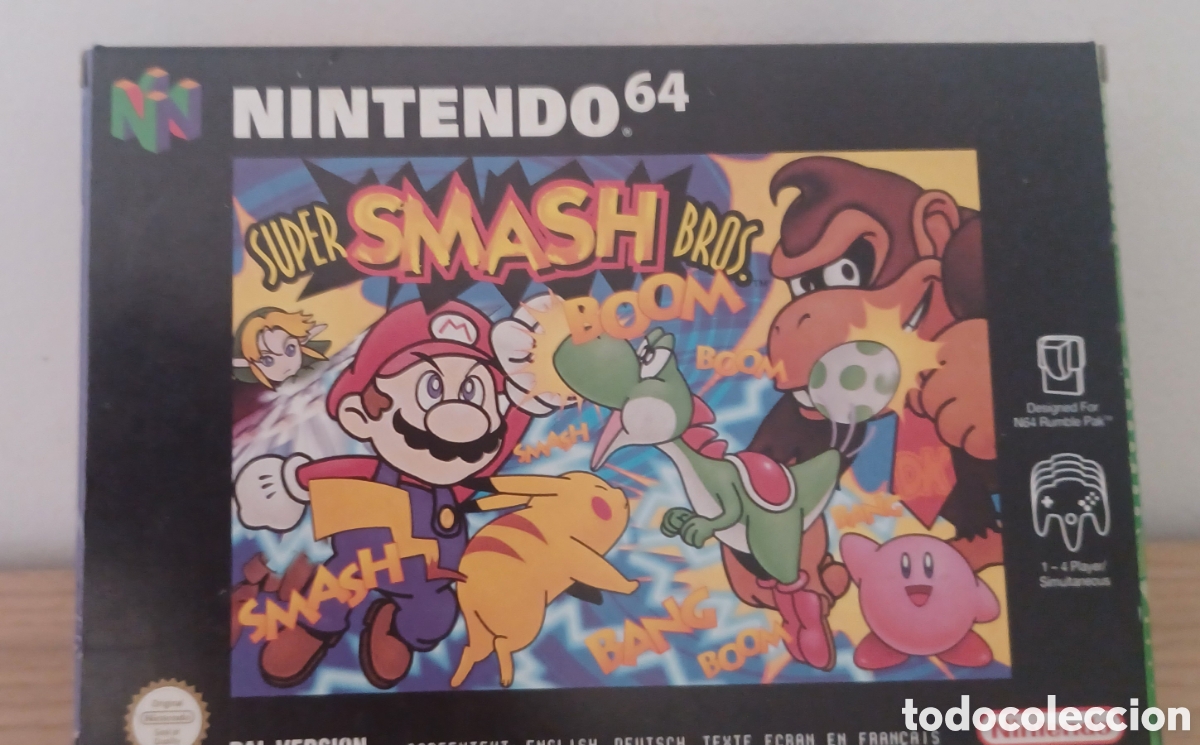 Videojuegos y Consolas: JUEGO SUPER SMASH BROS NINTENDO 64. VERSION PAL. COMPLETO (INSTRUCCIONES, CAJA INTERIOR).