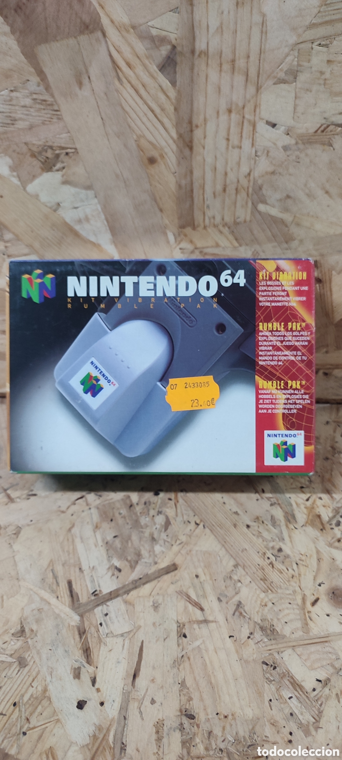 Videojuegos y Consolas: Nintendo 64, kit de vibraci&oacute;n nuevo en su caja procedente de una tienda cerrada hace a&ntilde;os