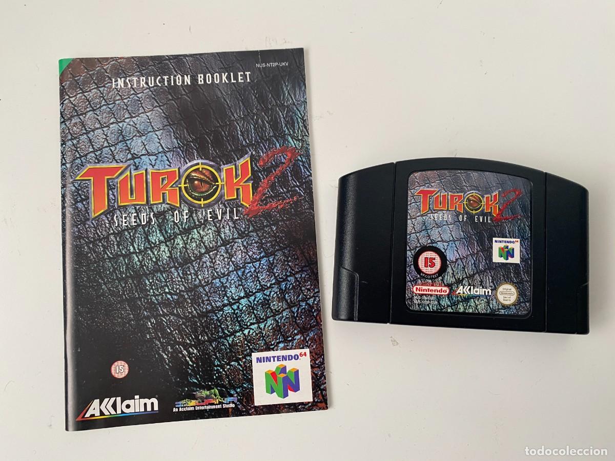 Videojuegos y consolas: Cartucho de juego y manual Nintendo 64 Turok 2 Seeds of Evil