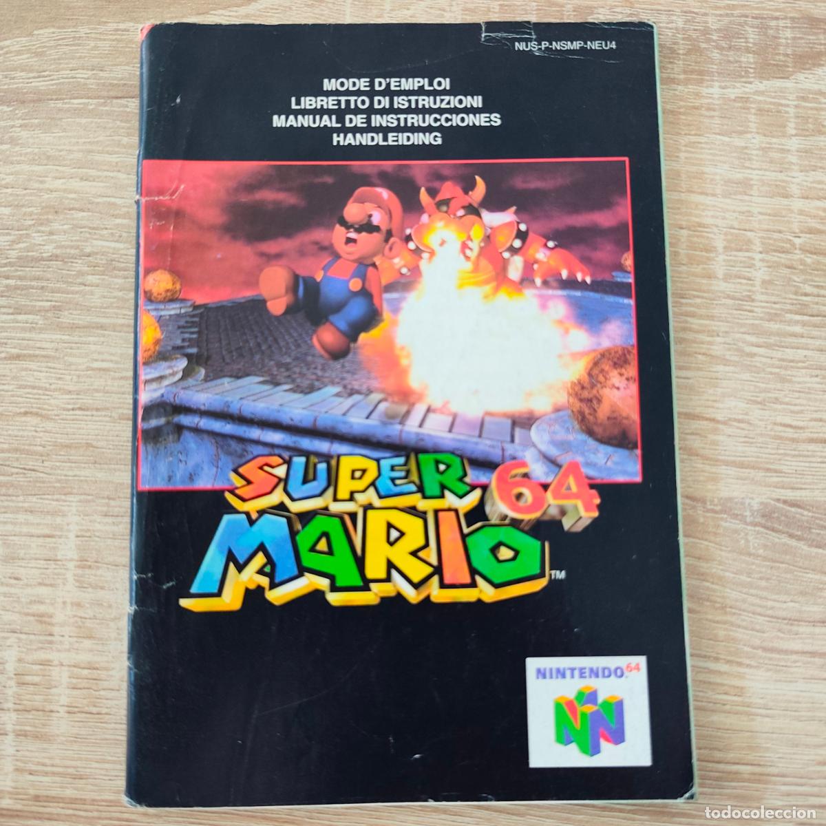 Videojuegos y consolas: Manual de instrucciones S&uacute;per Mario 64 Nintendo 64 original