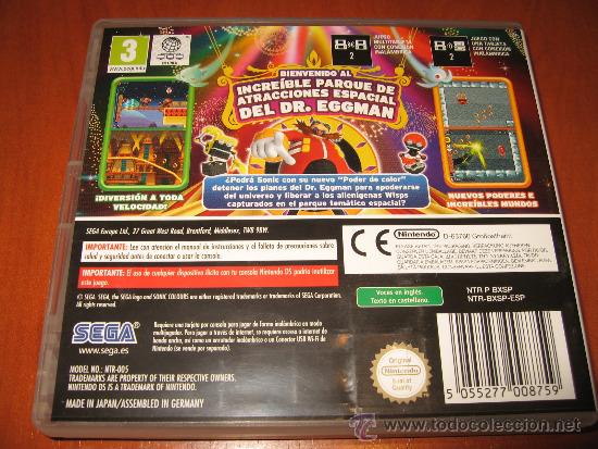 Videojuegos y consolas: SONIC COLOURS NINTENDO DS PAL ESPA&Ntilde;A - Foto 2