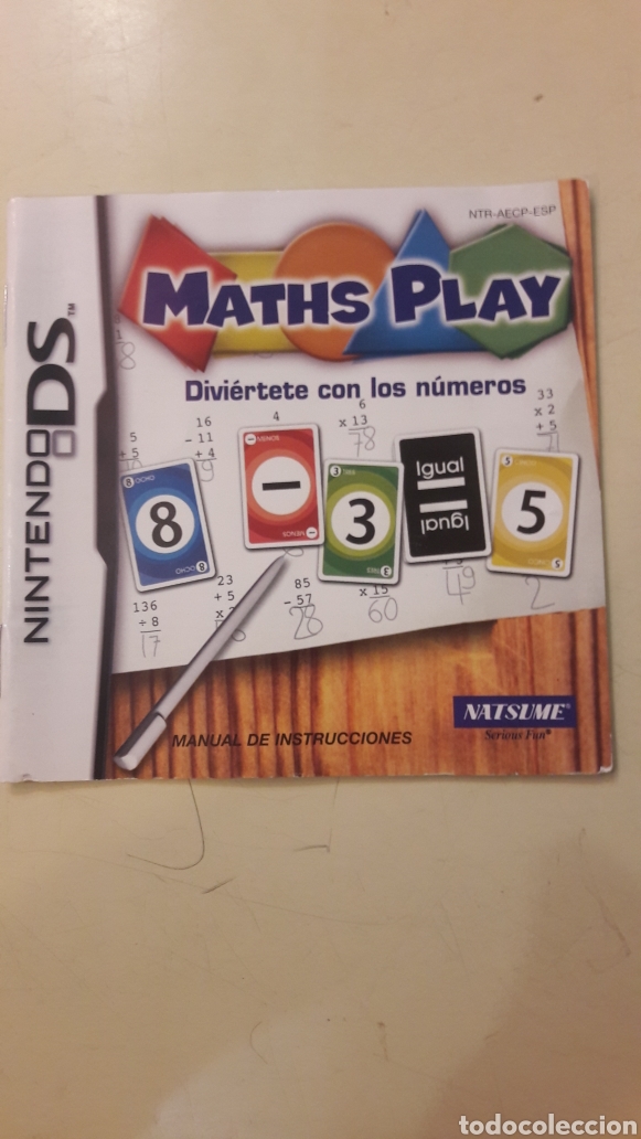Videojuegos y consolas: Nintendo DS manual instruciones Maths Play - Foto 1