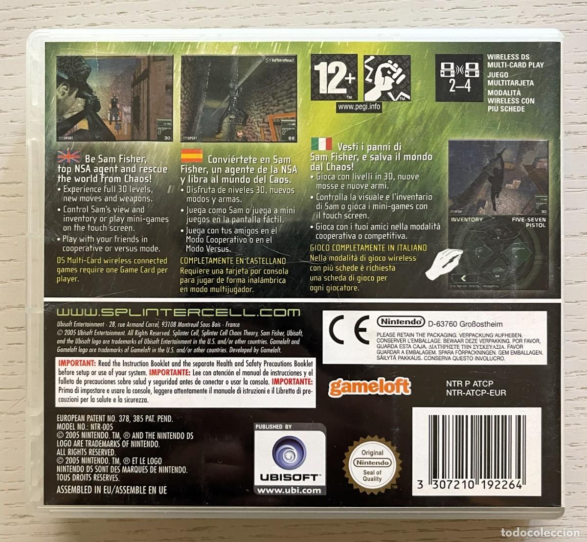 Videojuegos y consolas: SPLINTER CELL CHAOS THEORY - NINTENDO DS - Foto 2