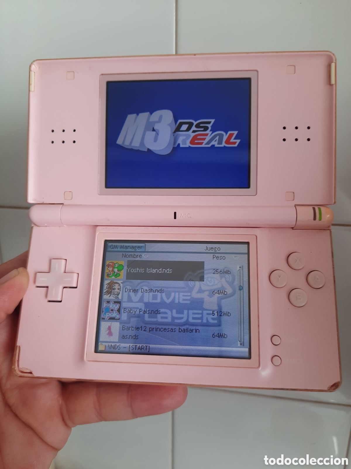 Videojuegos y Consolas: Nintendo DS Lite Rosa Con Cargador y Tarjeta de Juegos