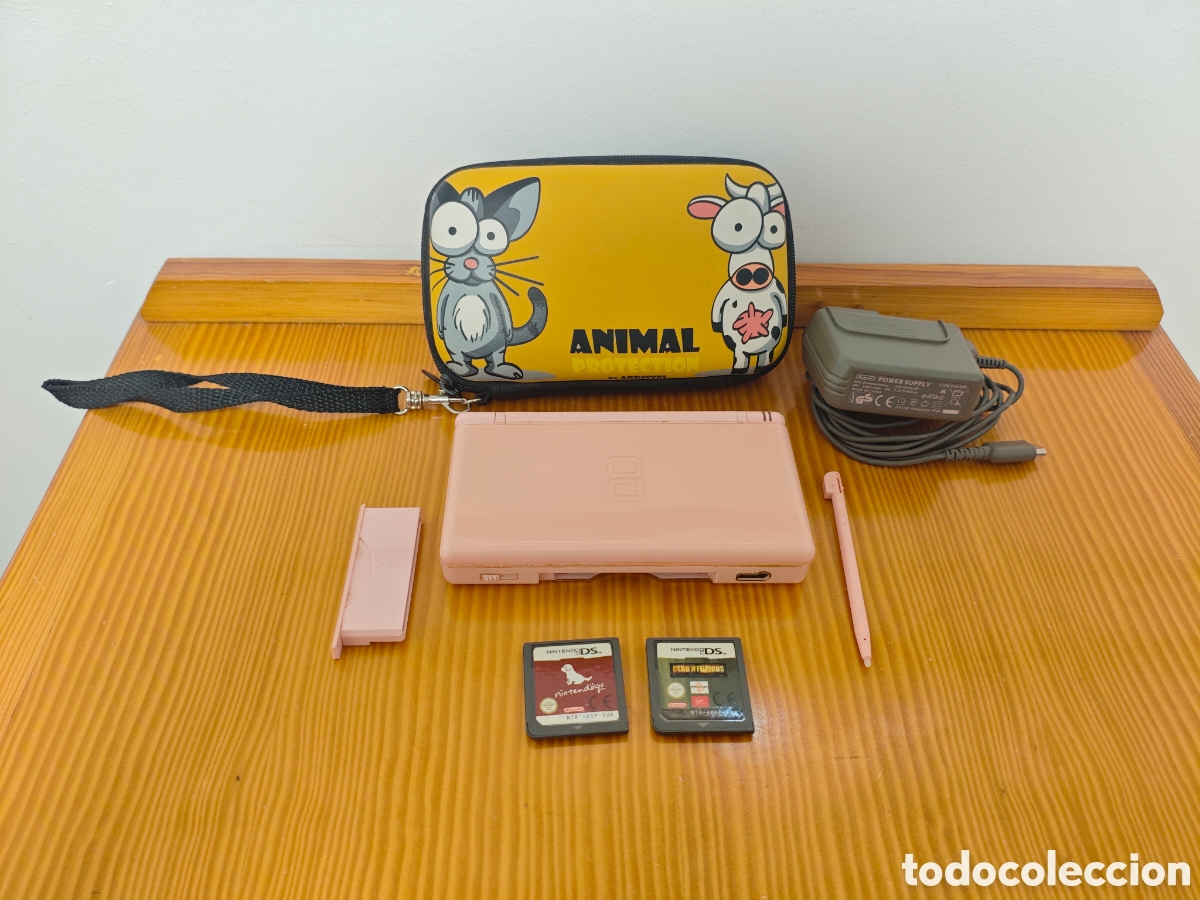 Videojuegos y consolas: Nintendo DS Lite Rosa + 3 Juegos + Cargador original