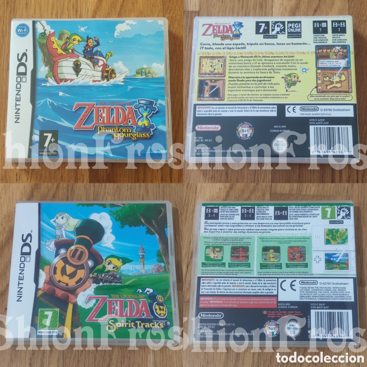 Videojuegos y consolas: Lote 2 Cajas Zelda Phantom Hourglass + Spirit Tracks - Repro - Nintendo DS