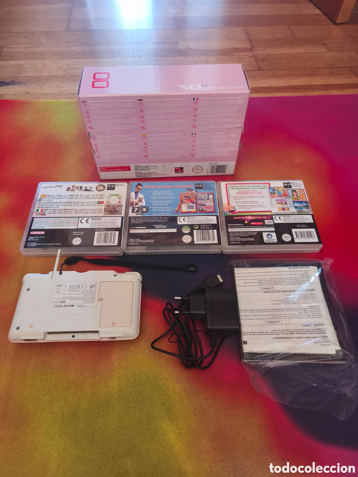 Videojuegos y consolas: Nintendo DS Fat Rosa + Caja + 3 Juegos - Foto 2