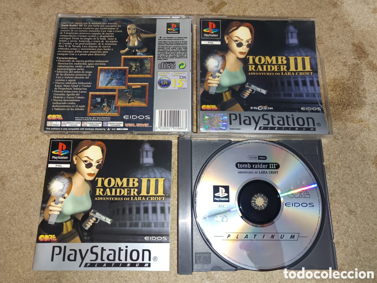 Videojuegos y Consolas: PS1 TOM RAIDER III PLATINUM PAL ESP COMPLETO