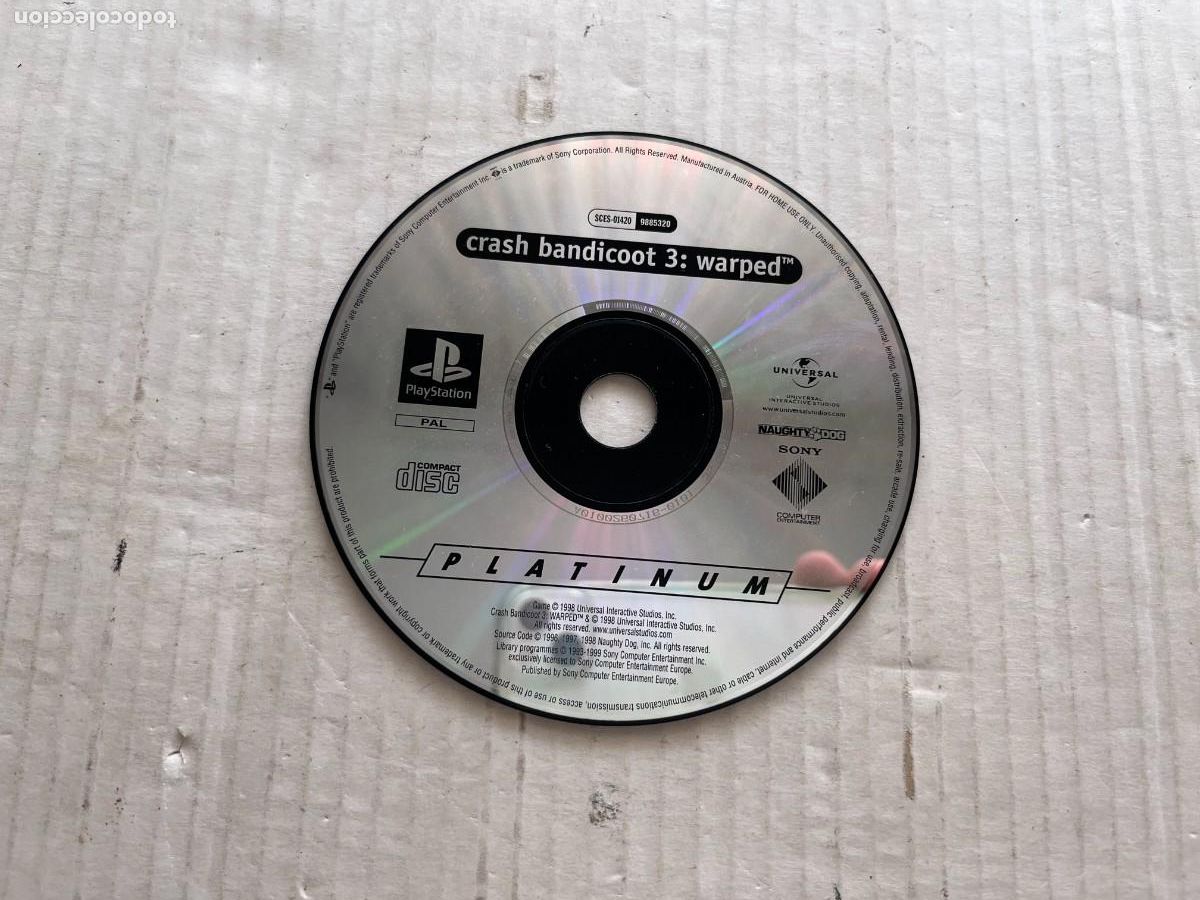 Videojuegos y Consolas: CRASH BANDICOOT 3 WAROED PLATINUM - PSX PS1 PSONE PLAYSTATION 1 PLAY STATION ONE KREATEN