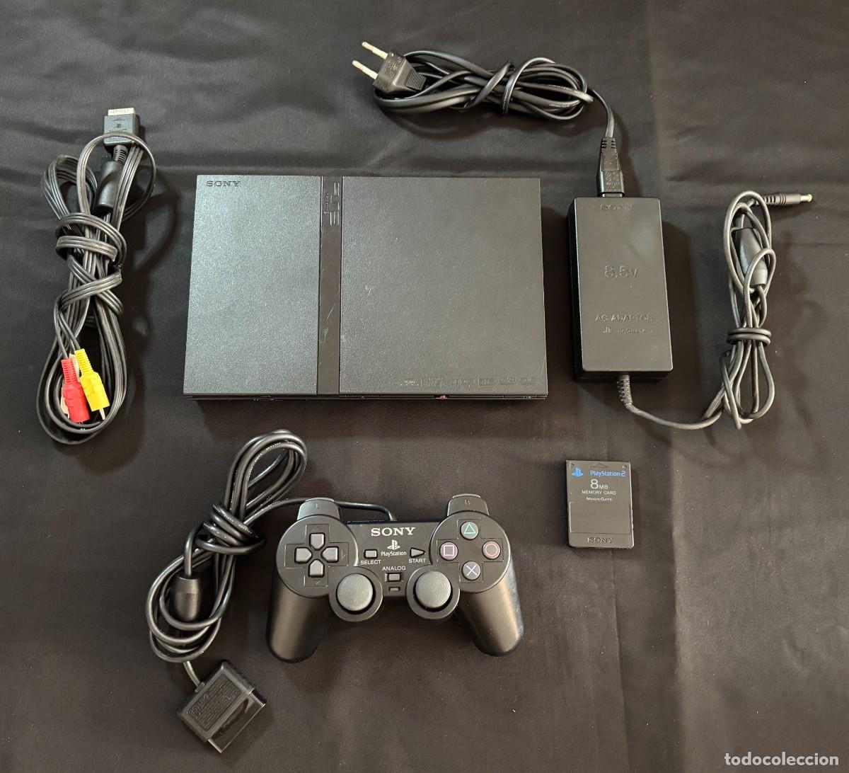 Videojuegos y consolas: Sony PlayStation 2 Slim SCPH-70004 Completa con Mando Original Memory Card y Cables