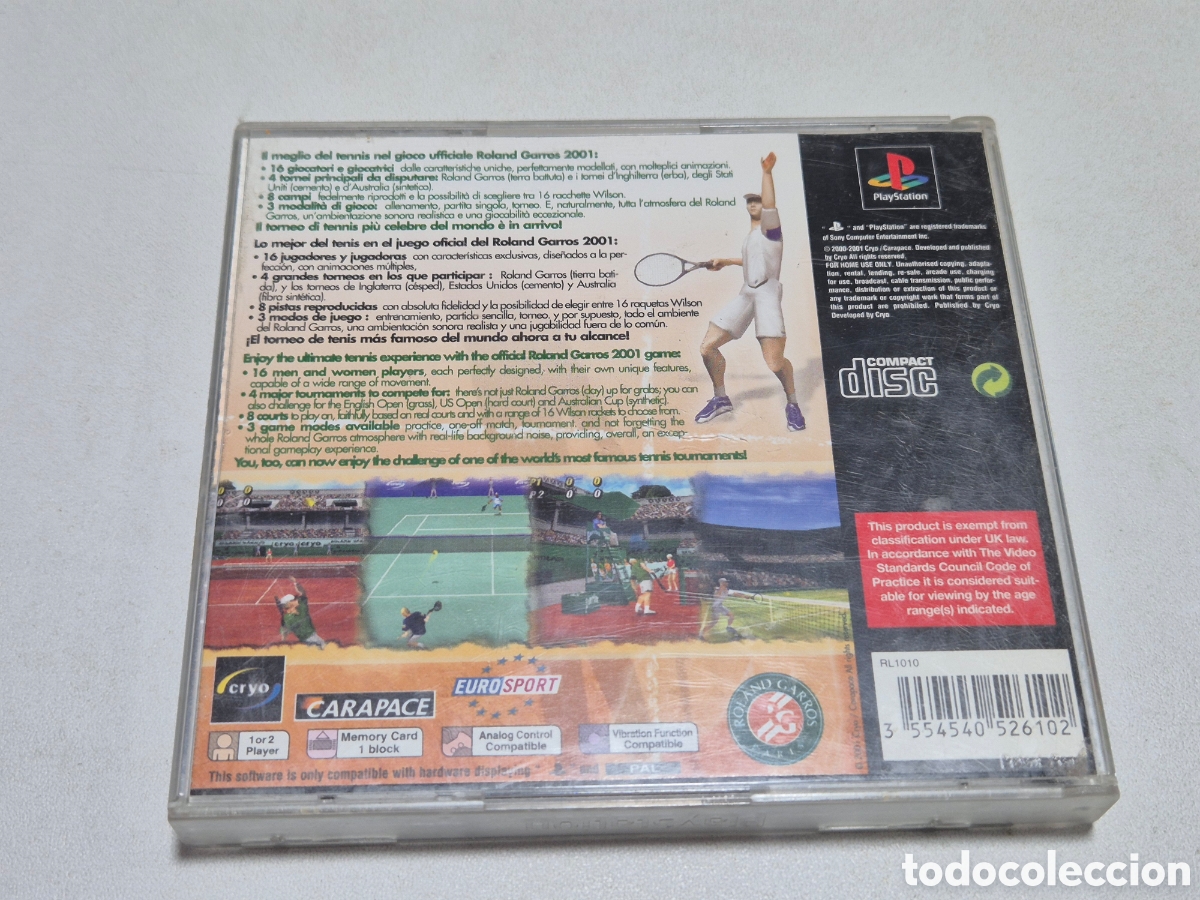 Videojuegos y consolas: Roland Garros 2001. Ps1 - Foto 4