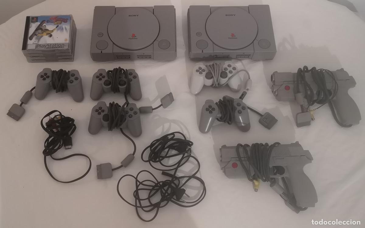 Videojuegos y consolas: PSX PS1 LOTE CONSOLAS + JUEGOS + PISTOLAS NAMCO PAL ESPA&Ntilde;A