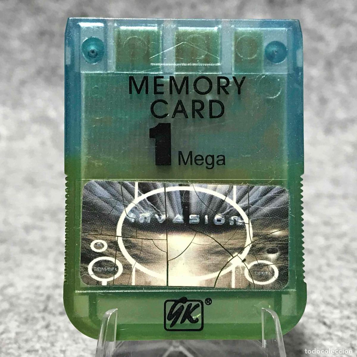 Videojuegos y consolas: MEMORY CARD COMPATIBLE 1MB AZUL VERDE TRANSPARENTE