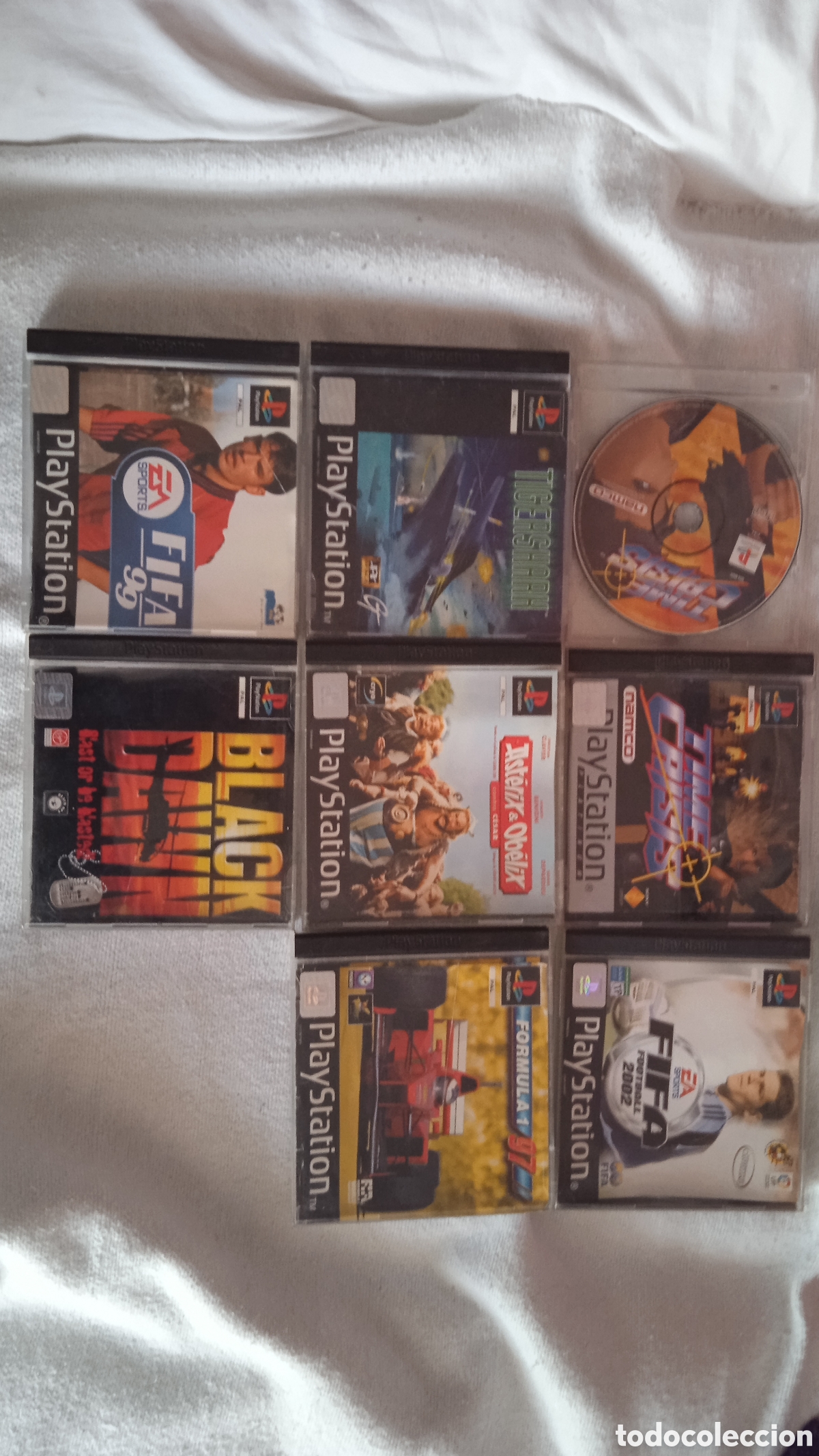 Videojuegos y consolas: Lote 8 videojuegos PlayStation / PS2 &ndash; FIFA 99, FIFA 2002, G-Police, Asterix, Formula 1, Black, Time