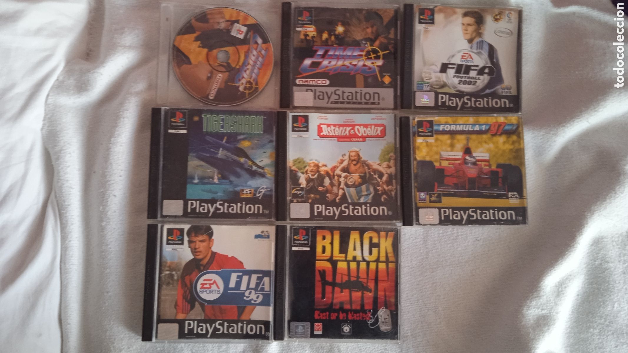 Videojuegos y consolas: Lote 8 videojuegos PlayStation / PS2 &ndash; FIFA 99, FIFA 2002, G-Police, Asterix, Formula 1, Black, Time
