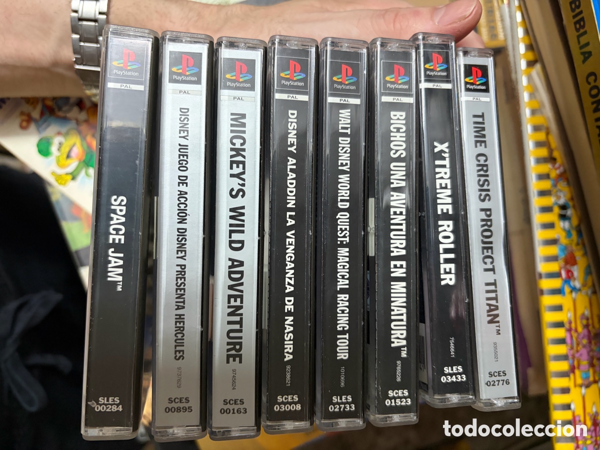 Videojuegos y consolas: Lote de videojuegos playstation con libreto y cd space jam aladdin H&eacute;rcules Mickey Mouse bichos