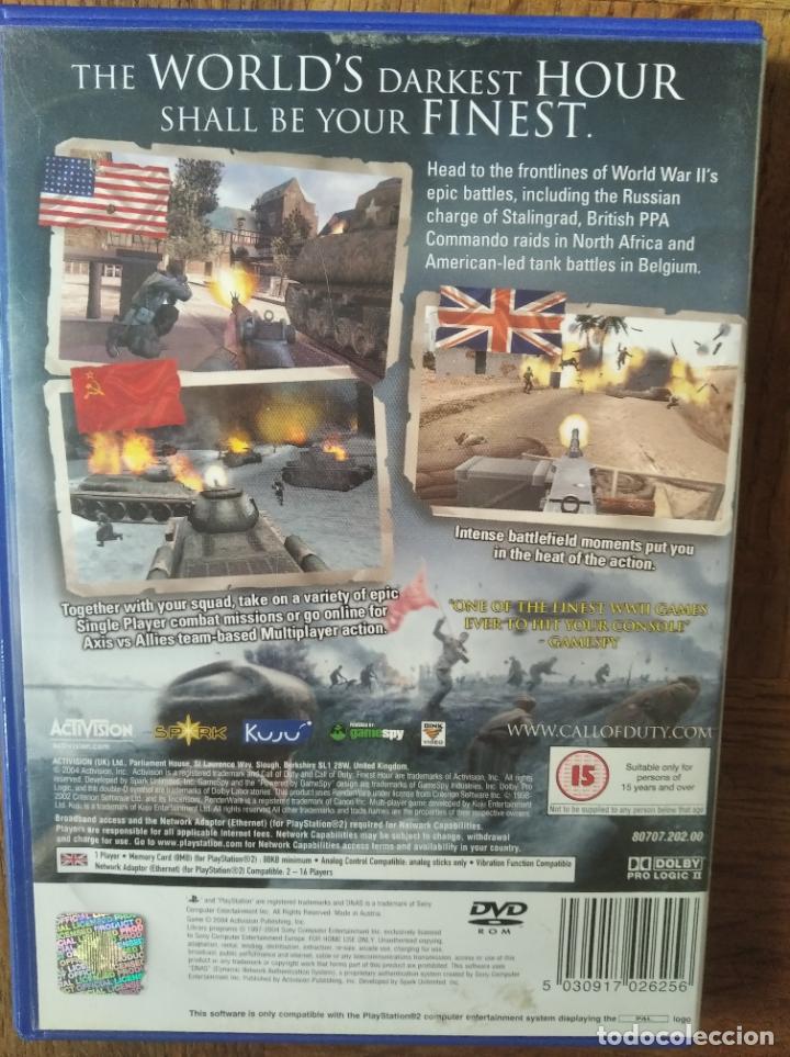 call of duty finest hour cheats ps2