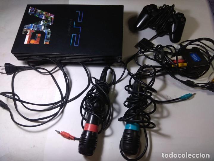 Videojuegos y Consolas: PLAYSTATION 2 -1 MANDO-2 MICROFONOS- 5 JUEGOS - Foto 5 - 217585207
