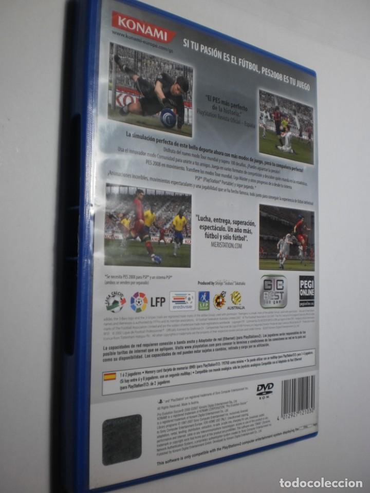 Videojuegos y consolas: PS2 pes 2008. con disco y manual (estado normal) - Foto 2