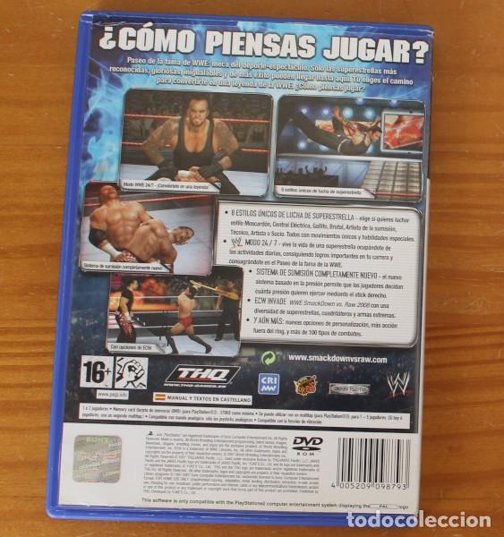 Videojuegos y consolas: PS2 WWE SMACKDOWN VS RAW 2008. PAL ESPA&Ntilde;A - Foto 2