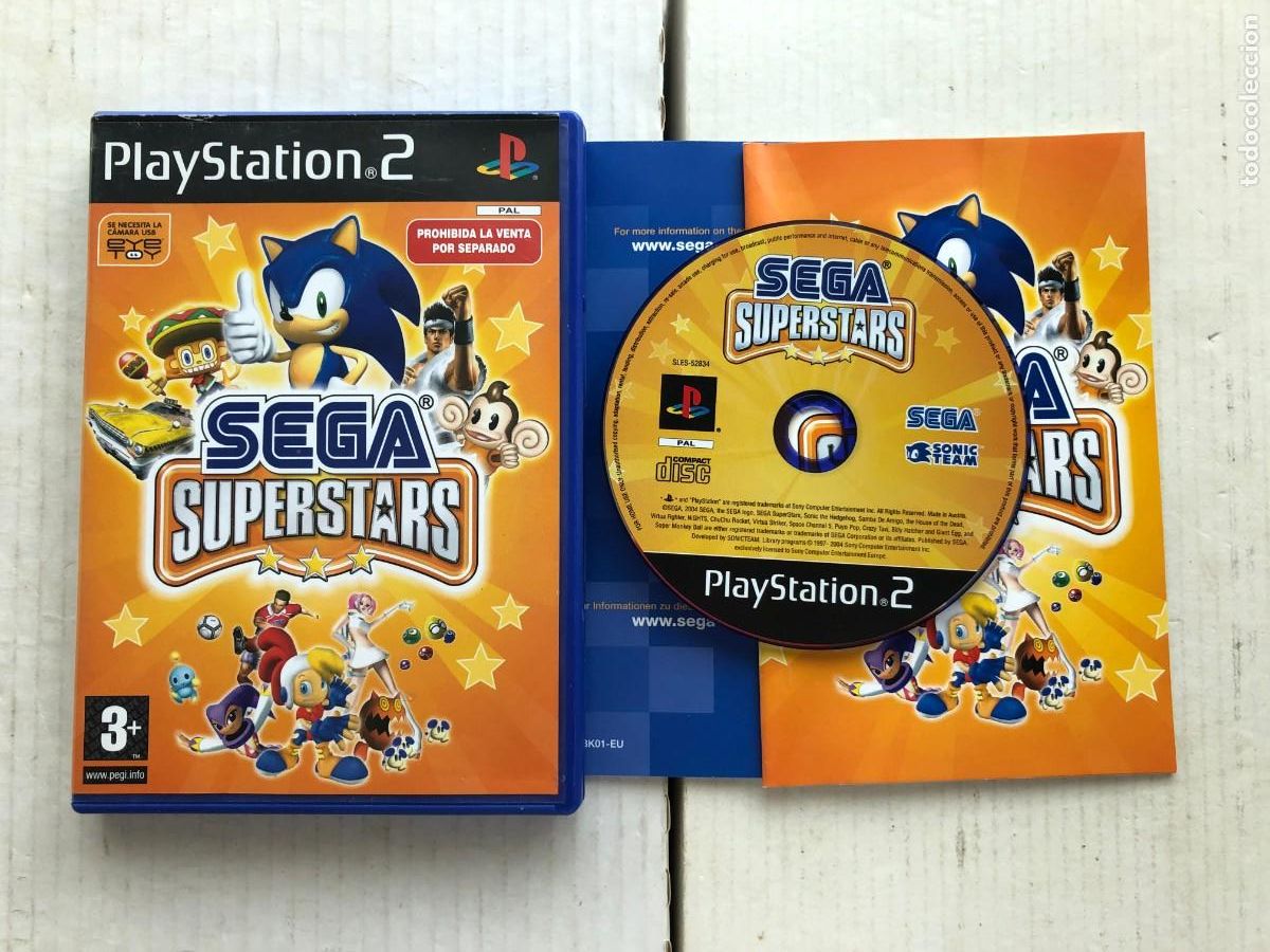 Jeu PS2 SEGA SUPERSTARS – Version Française – Très Bon état (boîtier, Notice)