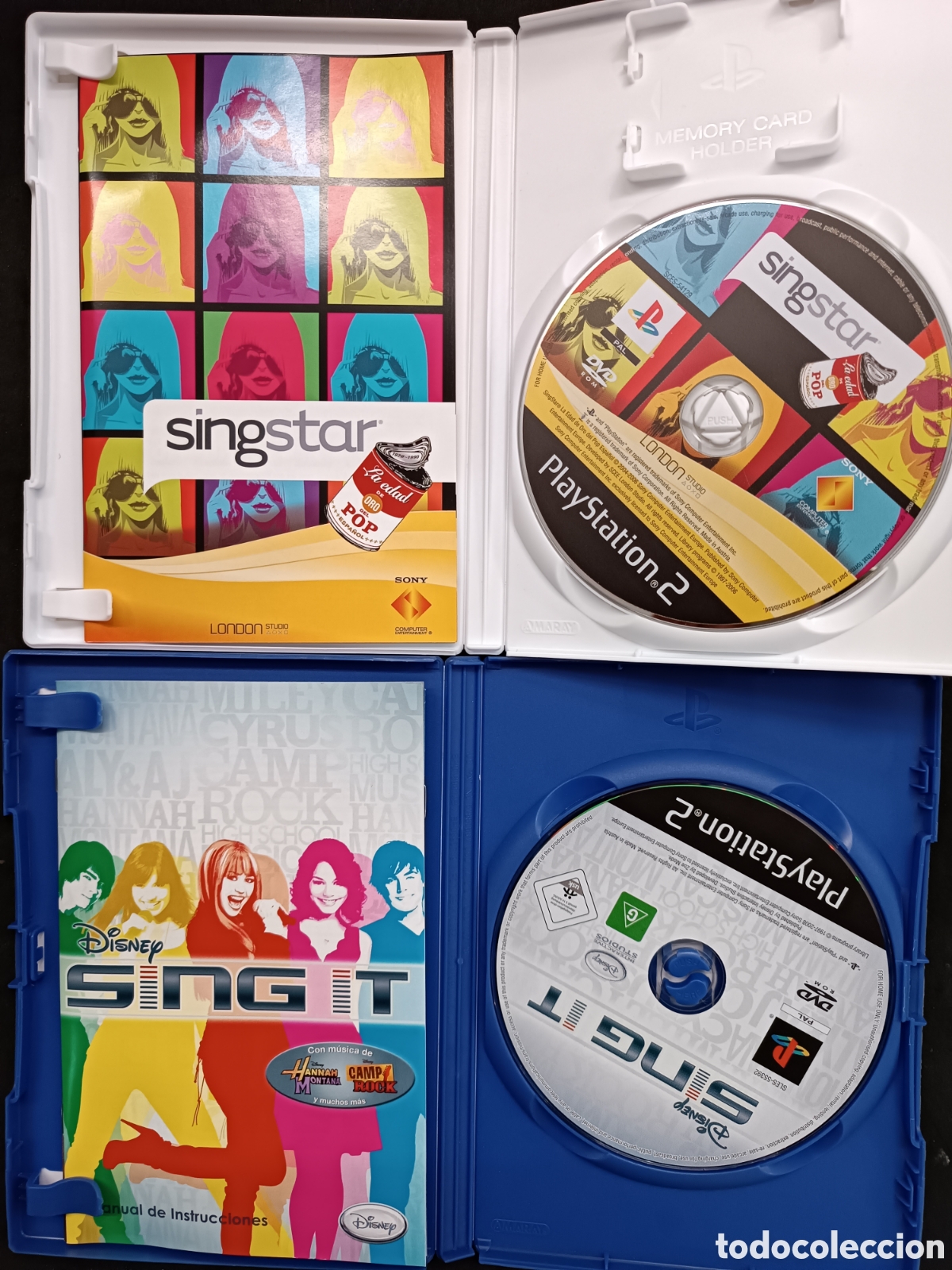Videojuegos y consolas: Ps2 Singstar micros inal&aacute;mbrico+ 4 juegos - Foto 4
