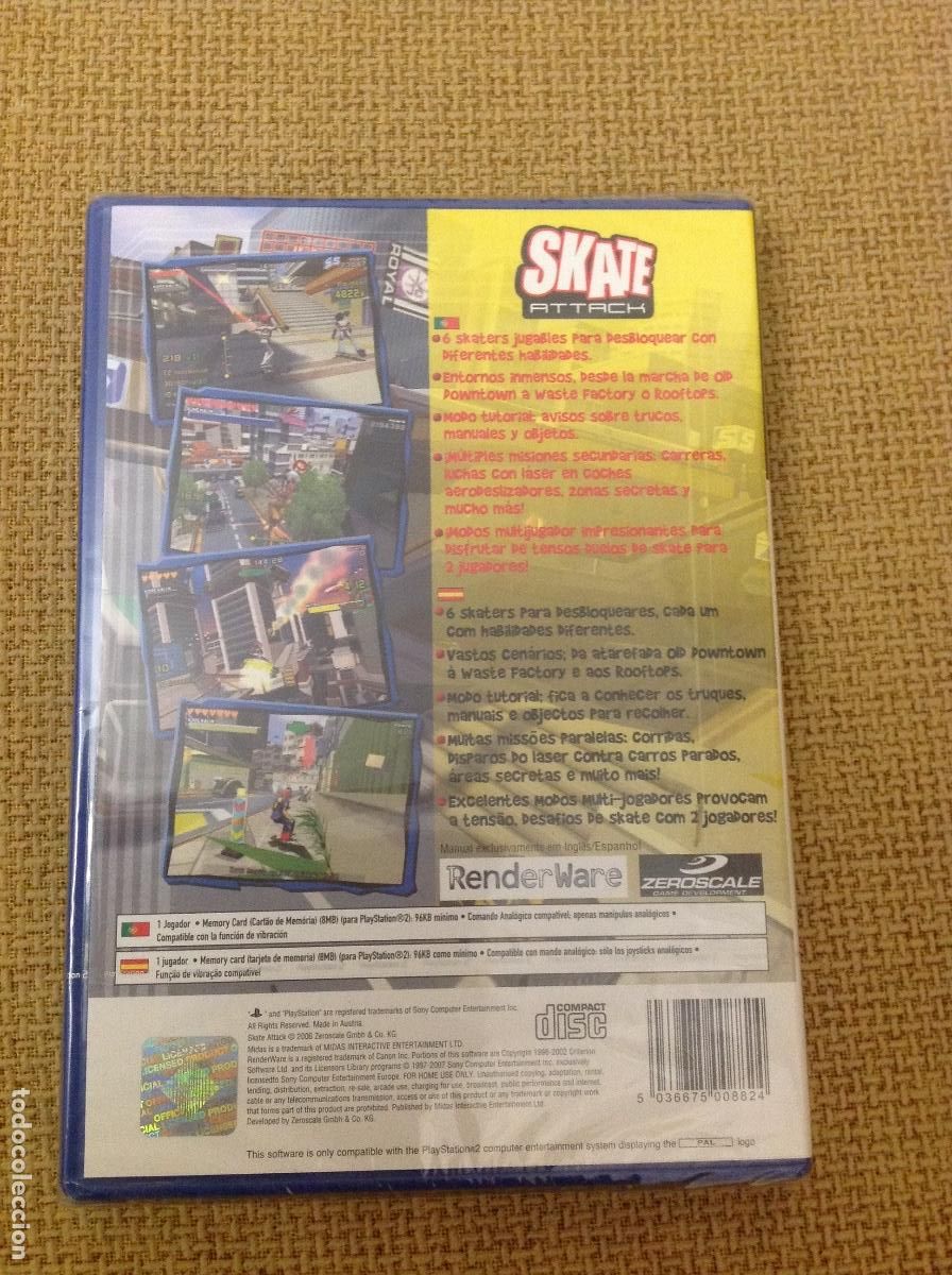 Videojuegos y consolas: Juego PS2 Skate Attach. Nuevo a estrenar - Foto 2